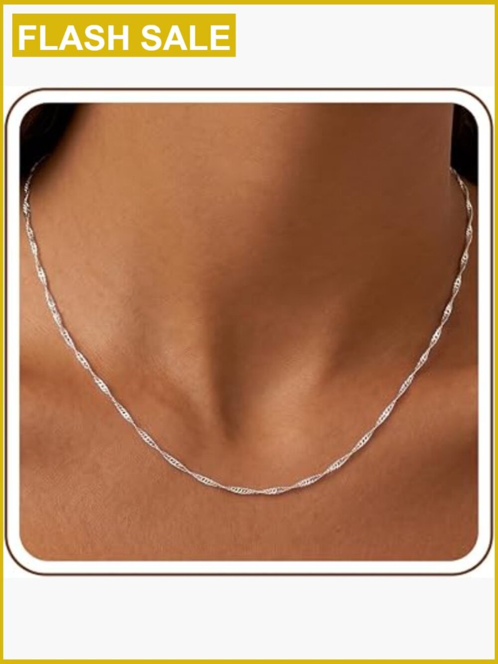 925 Sterling Silver Singapore Chain Necklace 2mm Lobster Claw Clasp Gift for